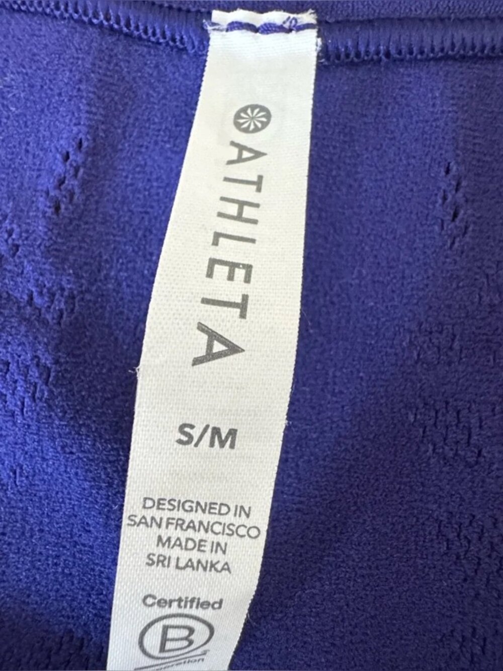 Athleta Ujjayi Crop Tank S/M Purple Seamless Mesh Yoga Workout Crop Top - Picture 5 of 5